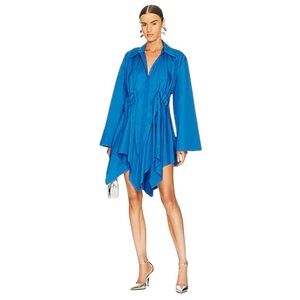 L'Academie - NWOT Zenda Mini Button Down Dress Electric Blue Sz S